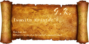 Ivanits Kristóf névjegykártya