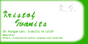 kristof ivanits business card